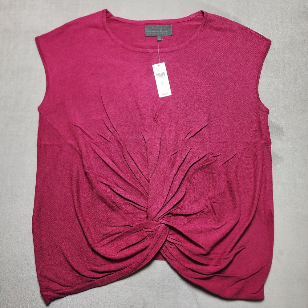 NWT Anthropologie Women's‎ Size Large Raspberry Knot Twist Hem Shirt Top